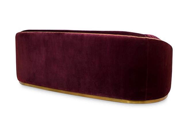 Premium Comfort Rotes Geschwungenes Sofa