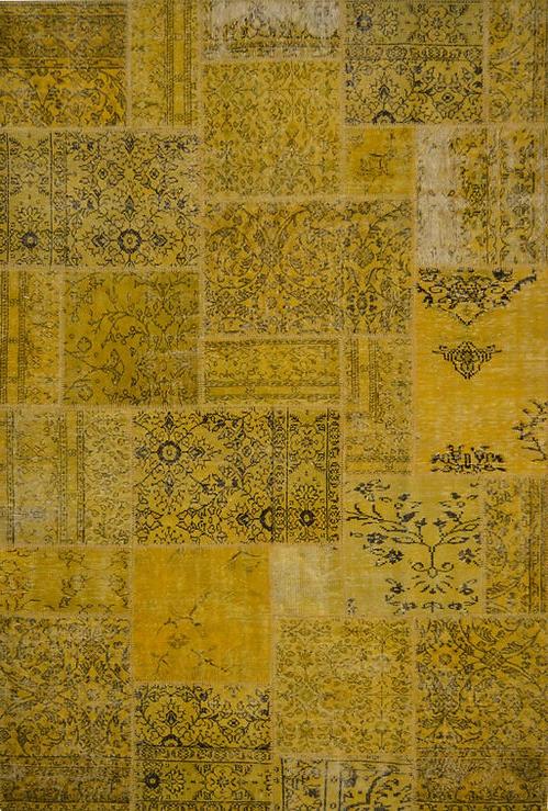 Gelber Patchwork Teppich