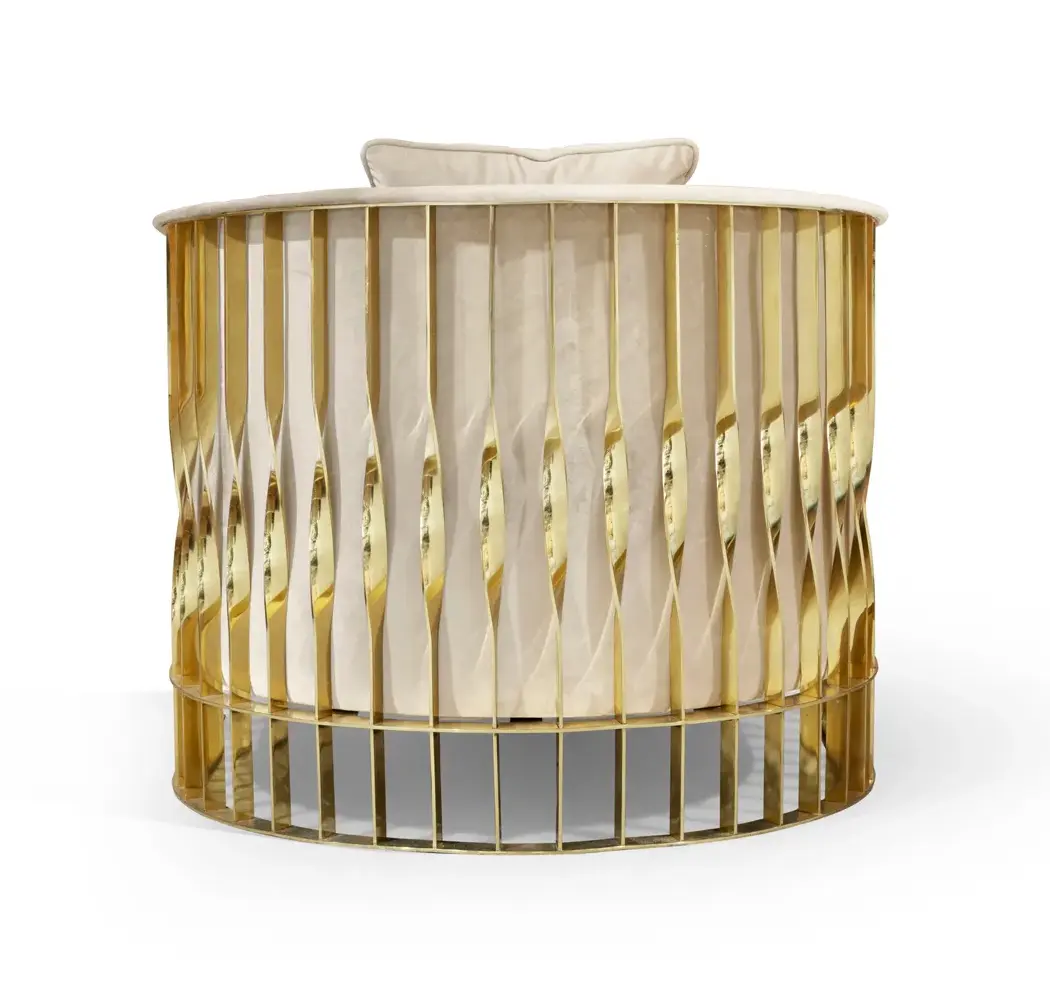 Solene Polierter Messing‑Sessel