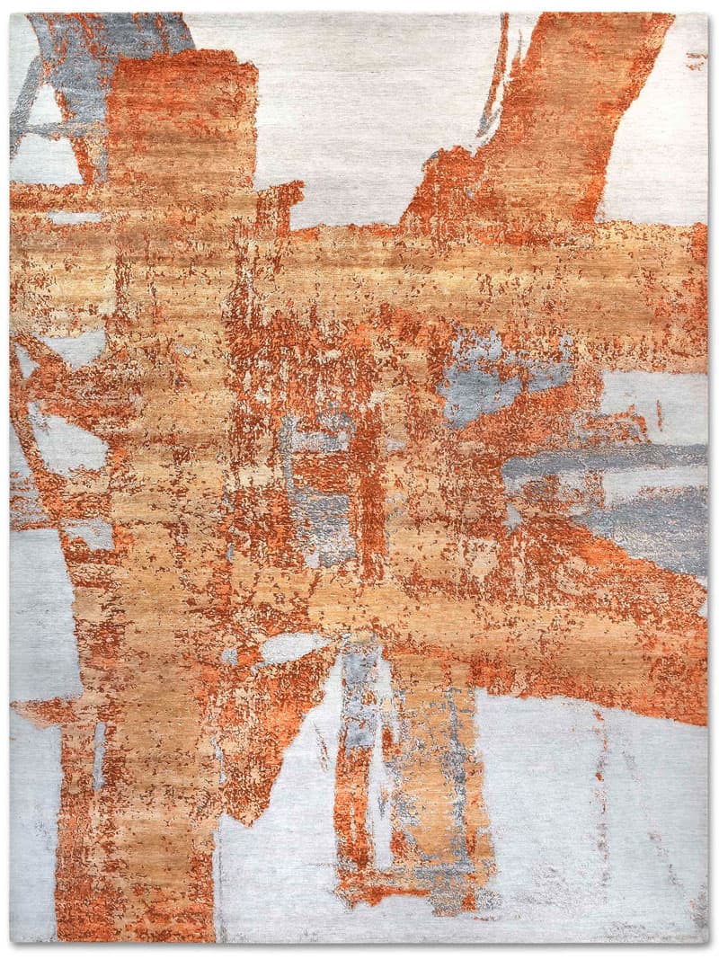 Rust auf Hellgrau Teppich | Größe: 305 x 427 cm