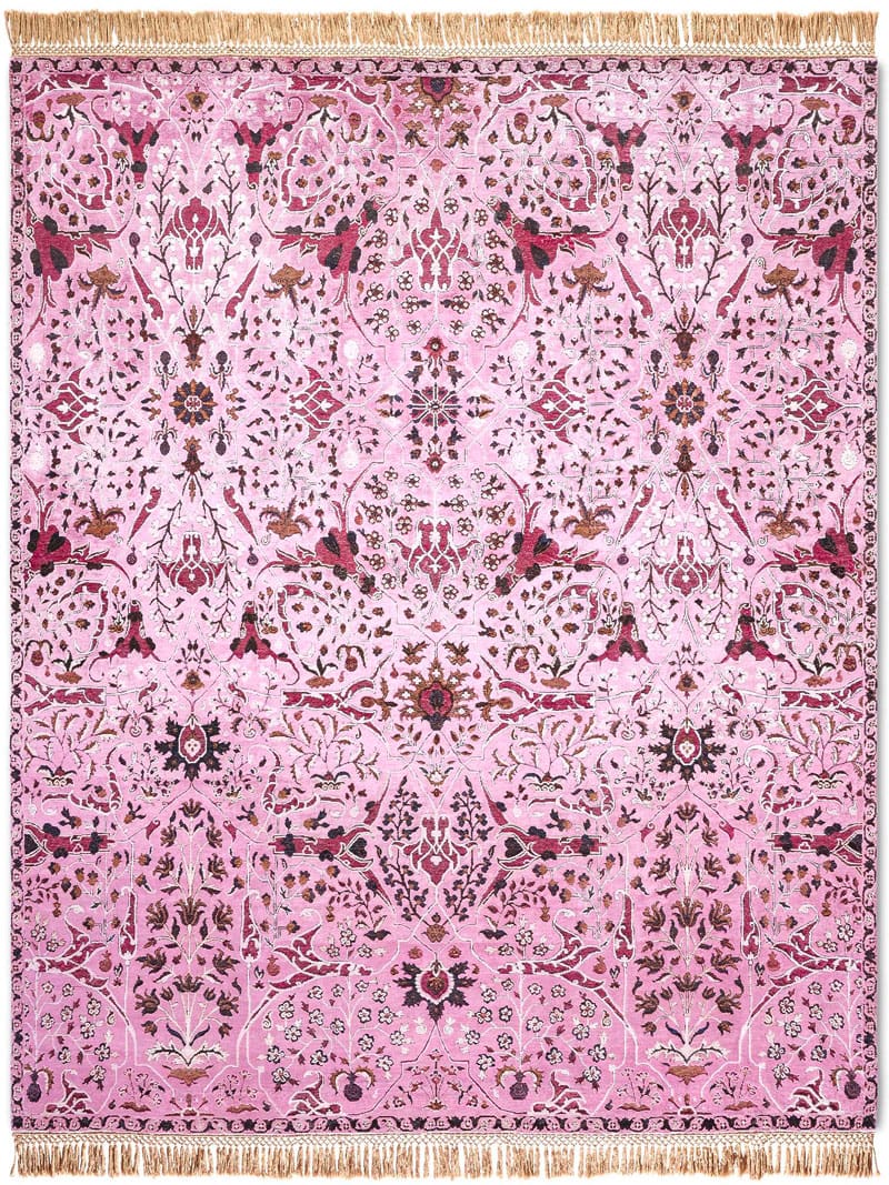 Teheran Reverse Original auf Hellrosa Teppich | Größe: 274 x 365 cm