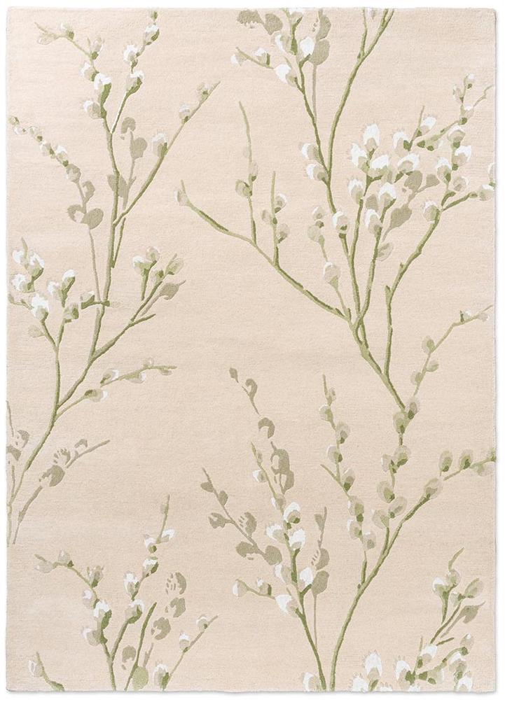 Pussy Willow Hedgerow Green Teppich | Größe: 140 x 200 cm