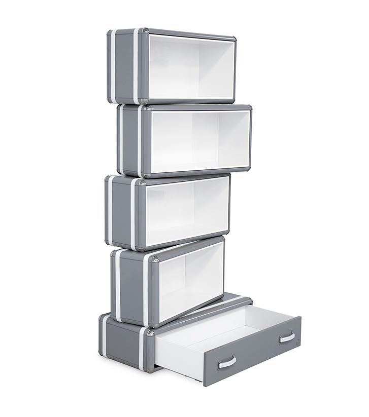 Skyline Tower graues Bücherregal