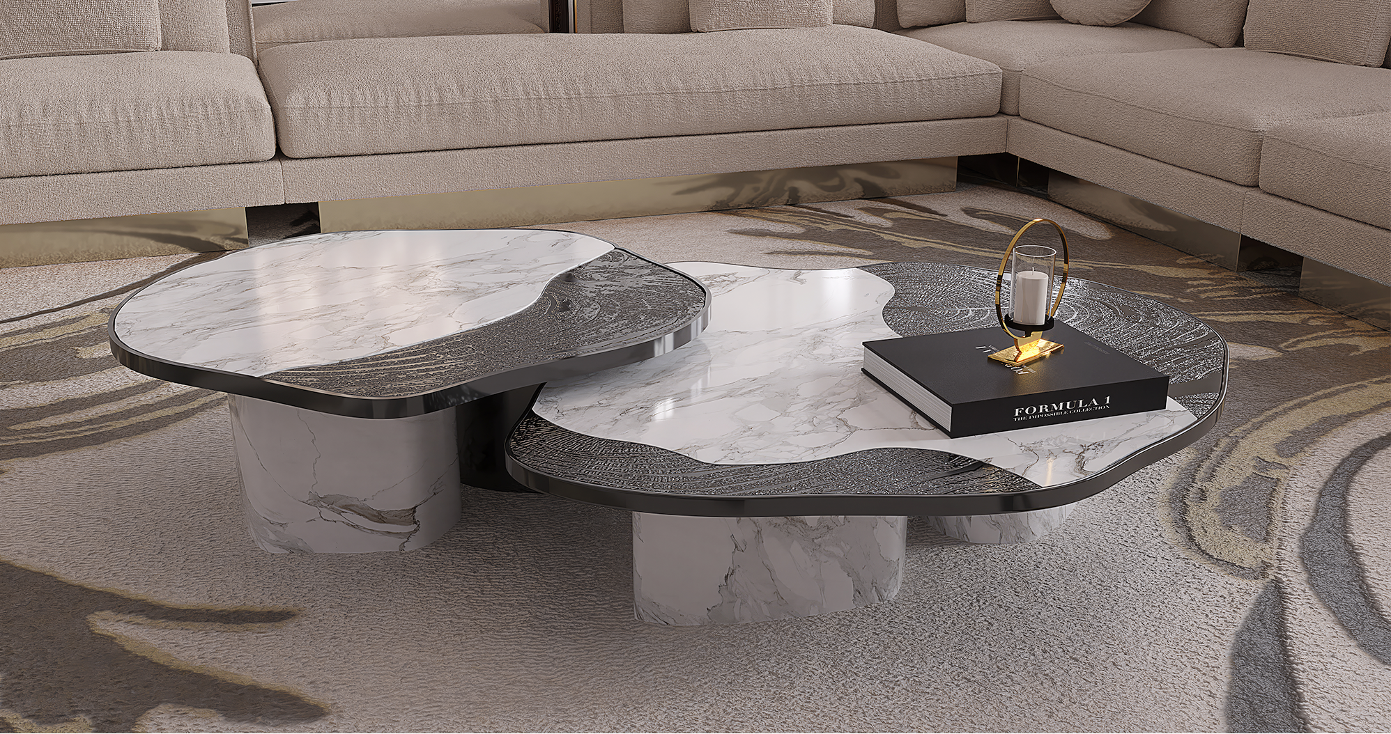 Athena Calacatta Marmor & Onyx Tischset