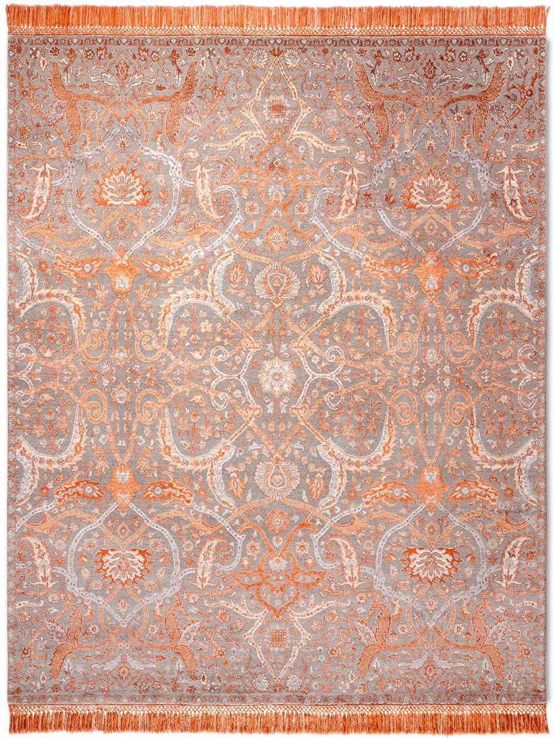 Heriz CopperOrange auf Naturgrau Teppich