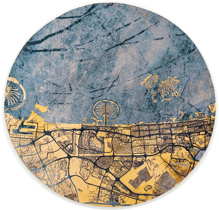 Gold Sea 9698 Runder Teppich | Größe: Ø 240 cm