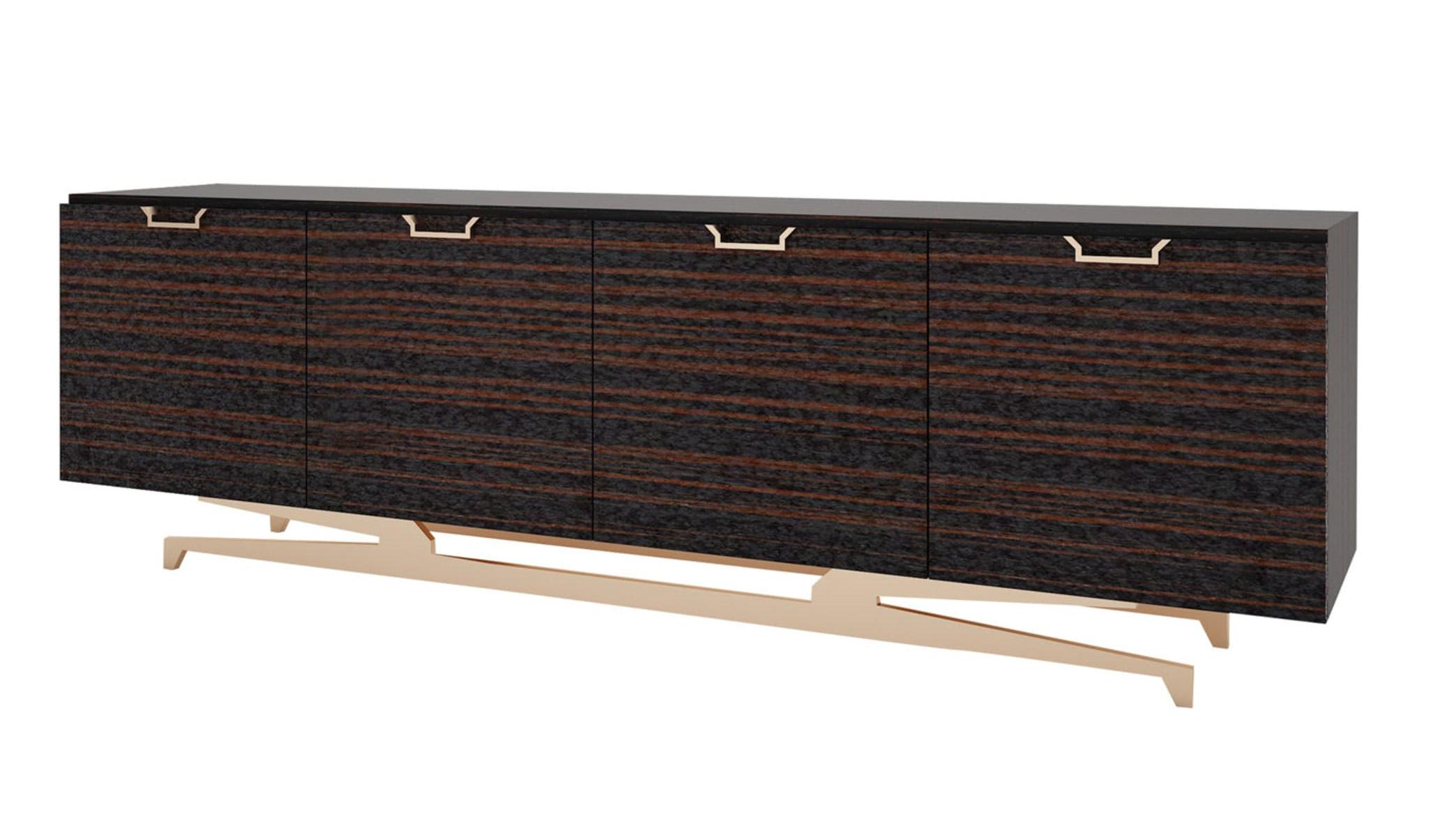 Wall Street Italienisches Sideboard | Fertigstellung: Glänzende Furnier | Dimensions: B 250 x T 53 x H 78 cm