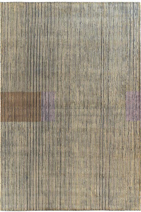 Handgewebter Viskose-Linien Teppich