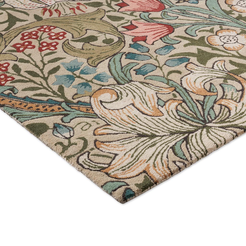 Golden Lily Green Red Teppich | Größe: 250 × 350 cm
