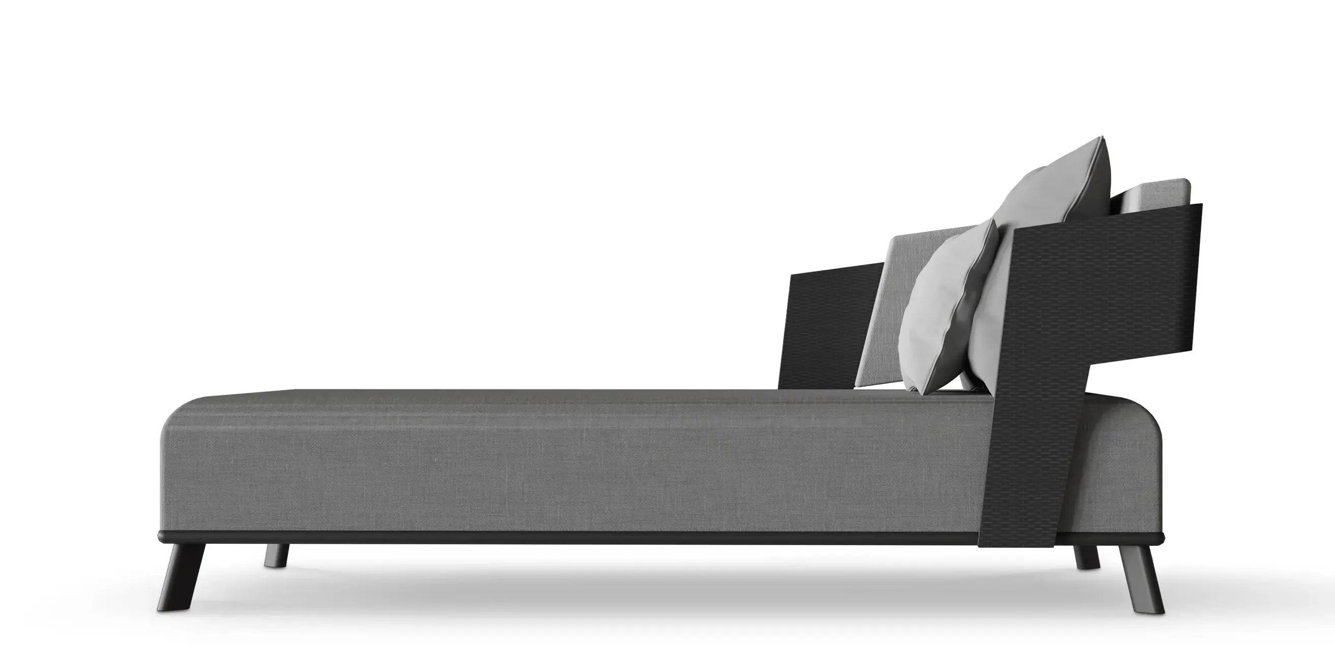 Crown graue Chaise‑Longue