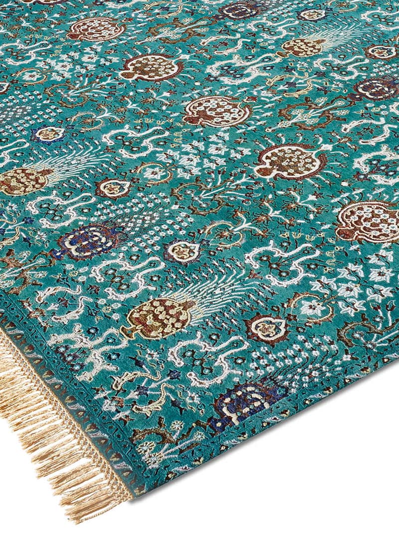 Isfahan Reverse Original auf Midnight Green Teppich