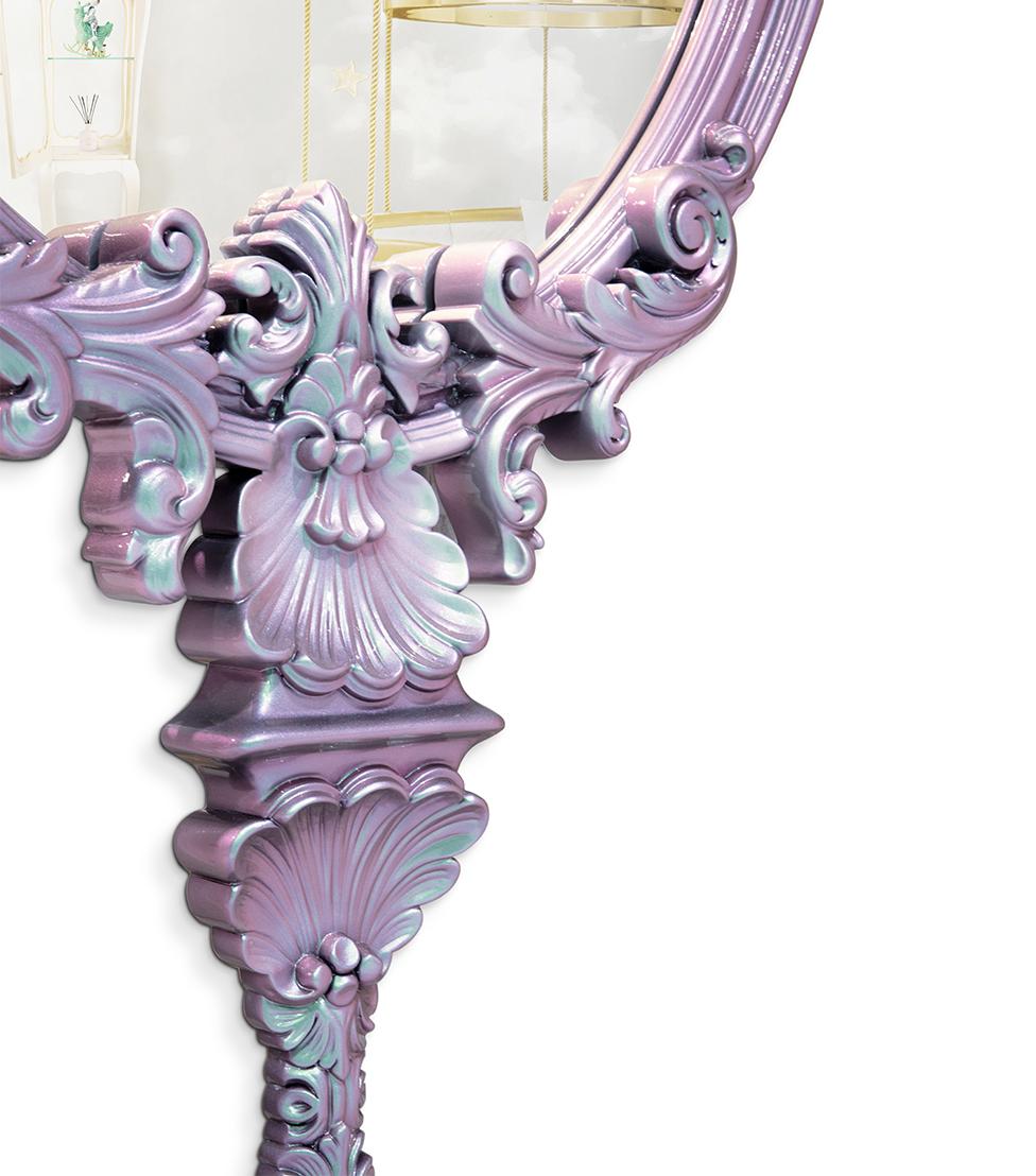 Mystic Chameleon Rosa Wandspiegel