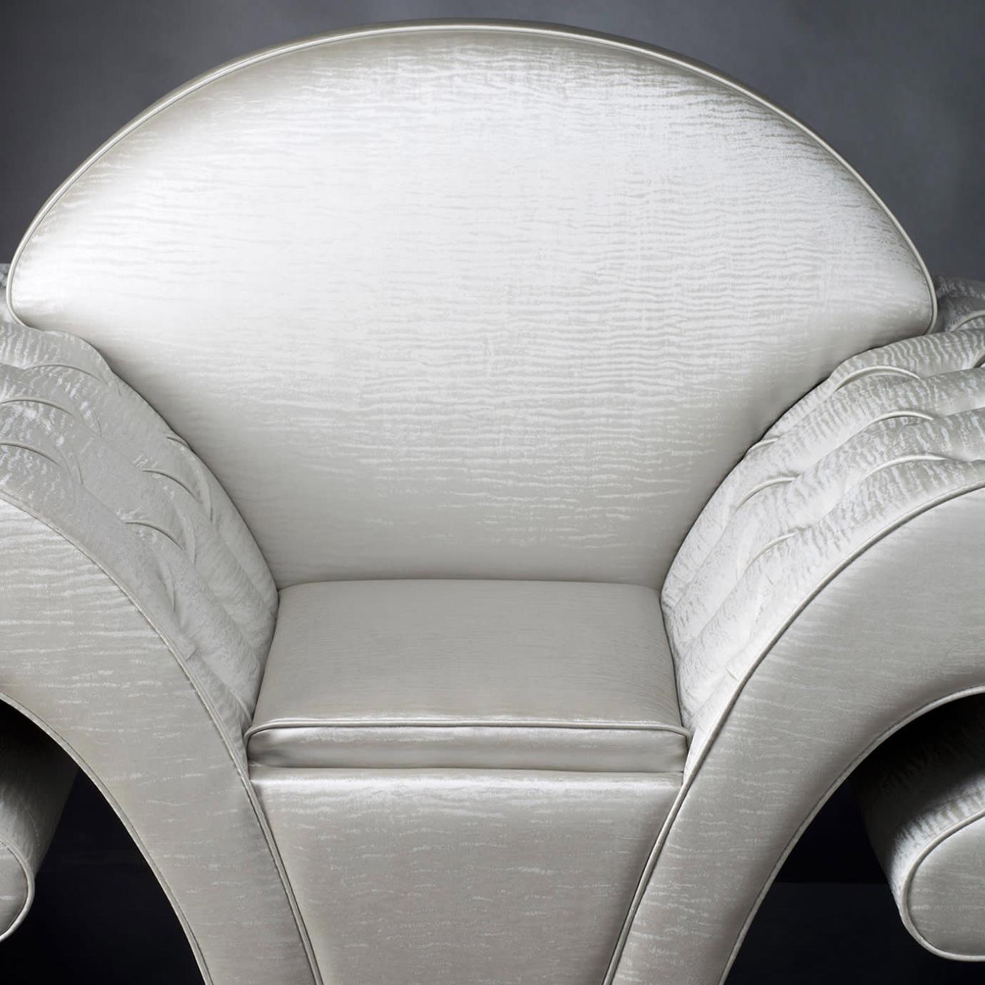 Silhouette White Swivel Armchair