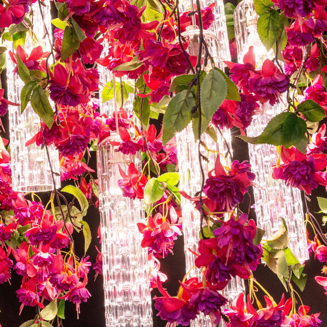 Pink Cascade Square Kronleuchter