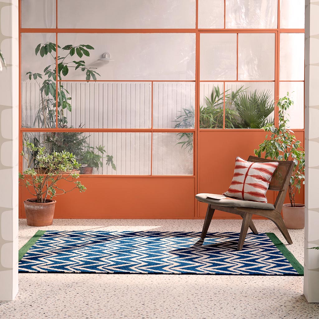Dhurrie Blue Outdoor-Teppich | Größe: 200 x 280 cm