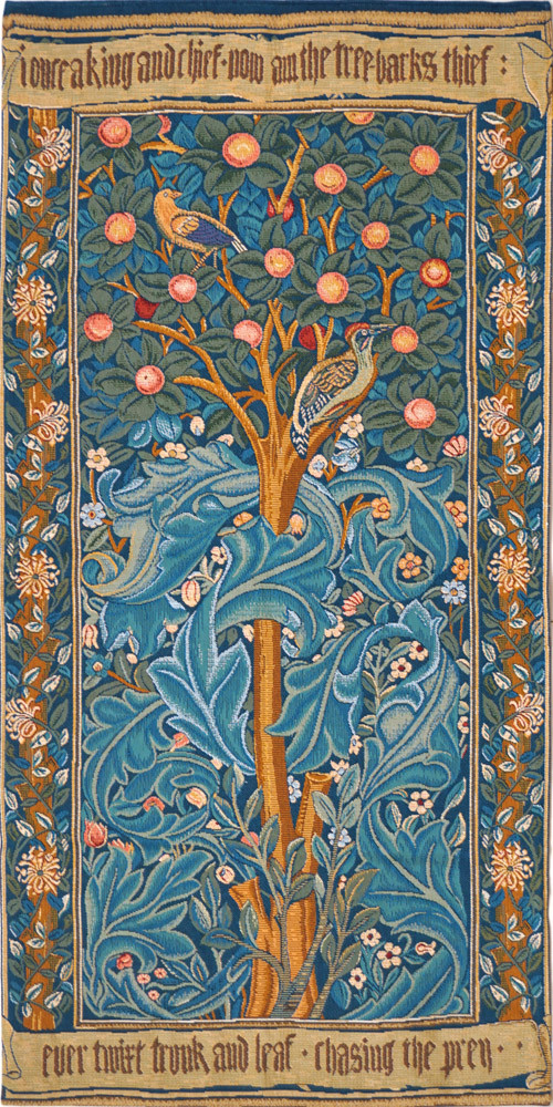 Der Specht, mit Pergament, William Morris Wandteppich | Größe: 75 x 154 cm