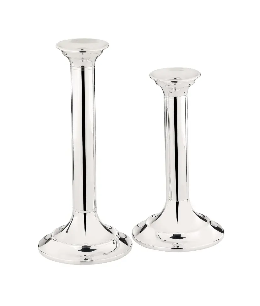 Versilberter Säulen‑Kerzenständer | Dimensions: Height 15 cm