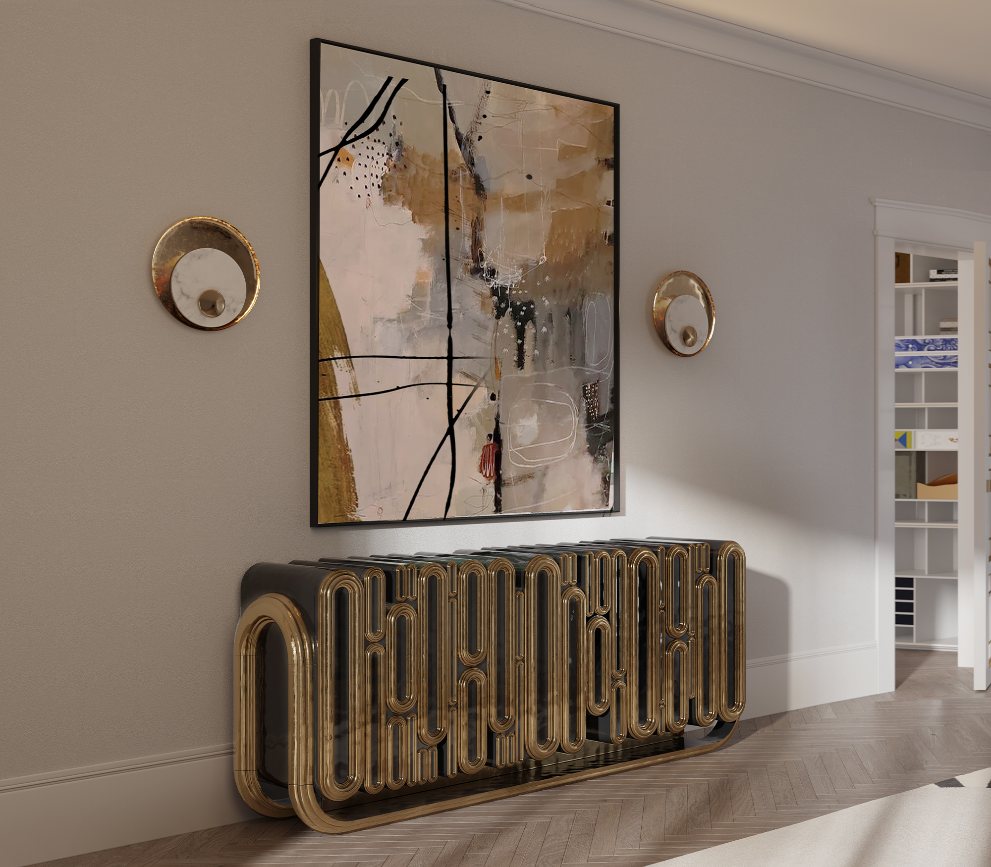 Ellipse Antikes Sideboard