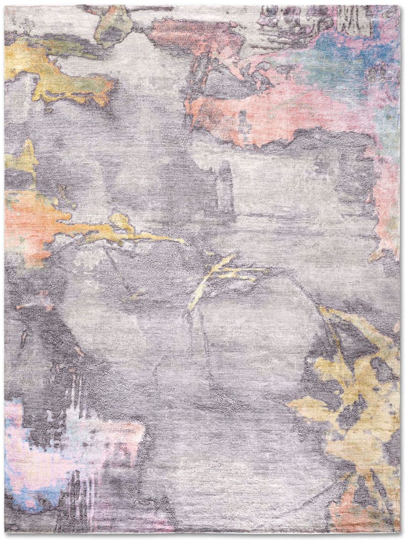 Pastel Sun auf Hellgrau Teppich | Größe: 274 x 365 cm