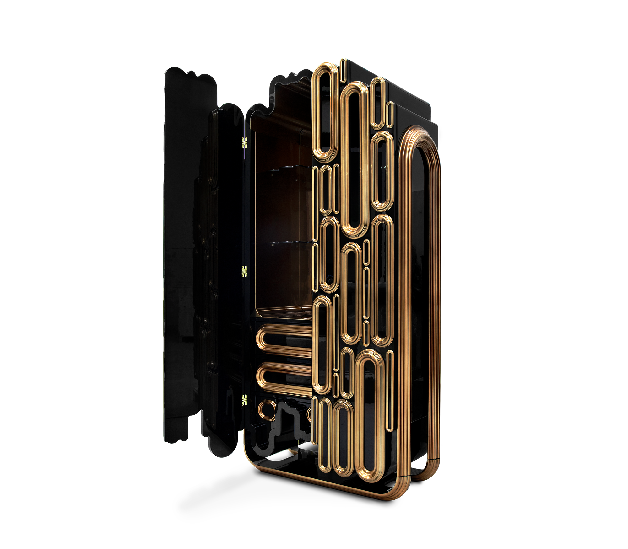 Ellipse Gold‑Schrank