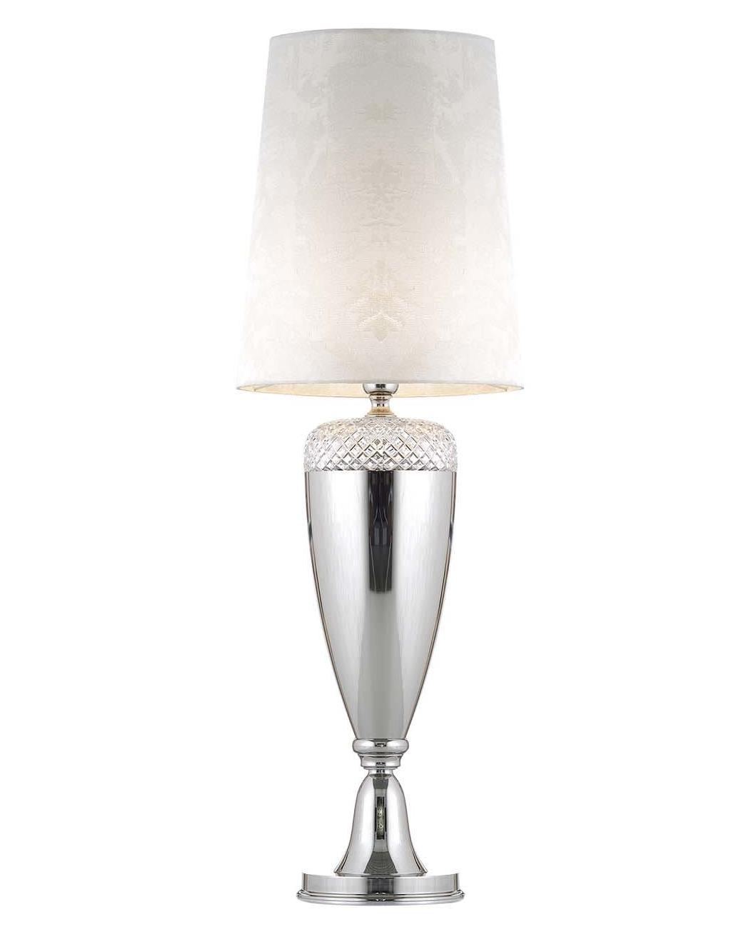 Polierter Nickel Kristall-Tischlampe