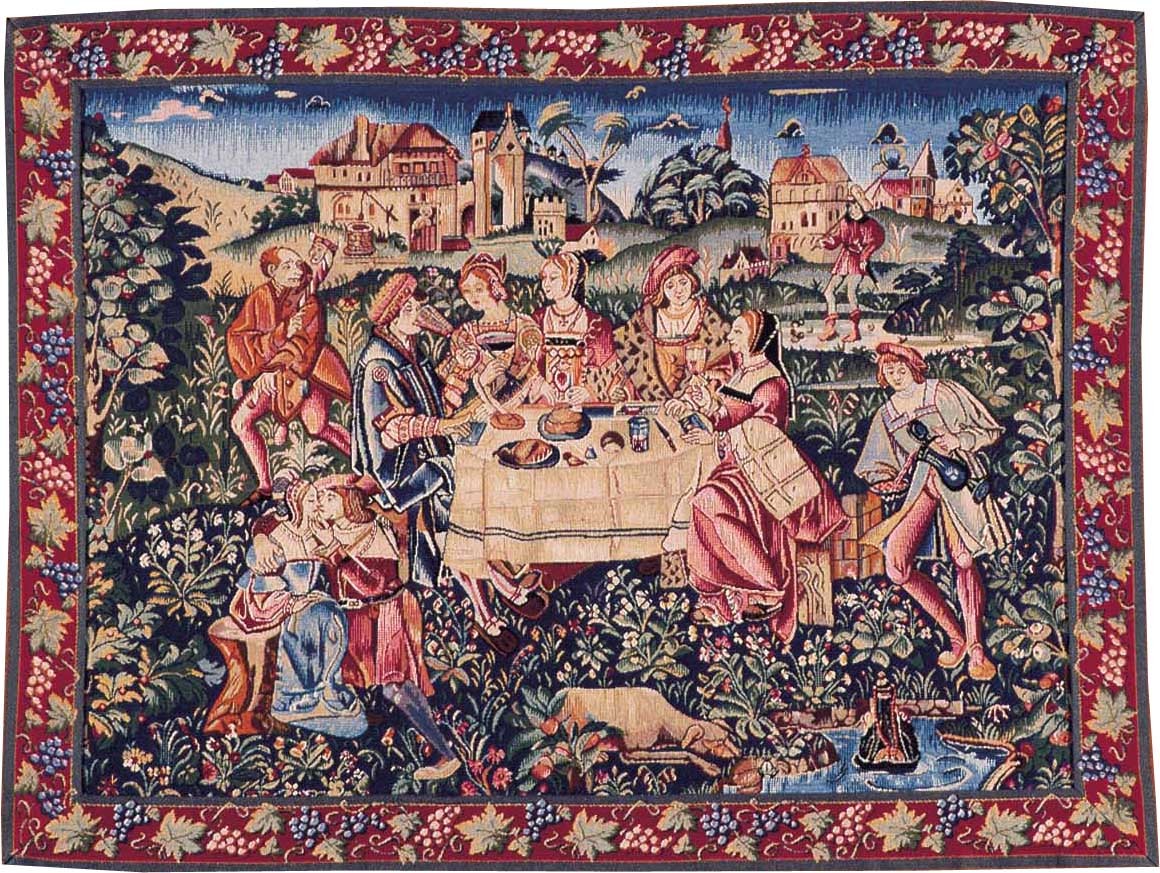 Nachmittagstee mit Rahmen Wandteppich | Größe: 75 x 100 cm