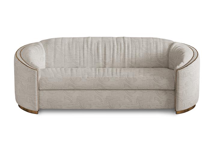 Premium Comfort Beiges Geschwungenes Sofa