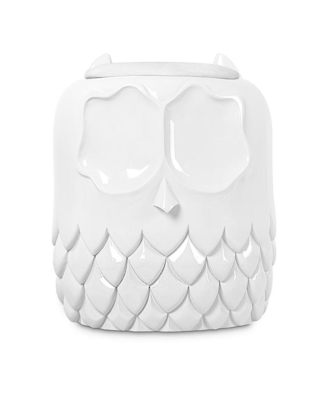 Weise Eulen‑Hocker