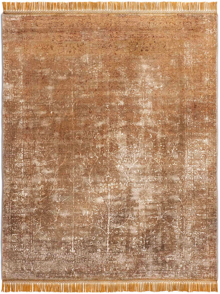 ZeroPile Ex Tiefviolett auf Beige‑Mix Teppich | Größe: 274 x 365 cm