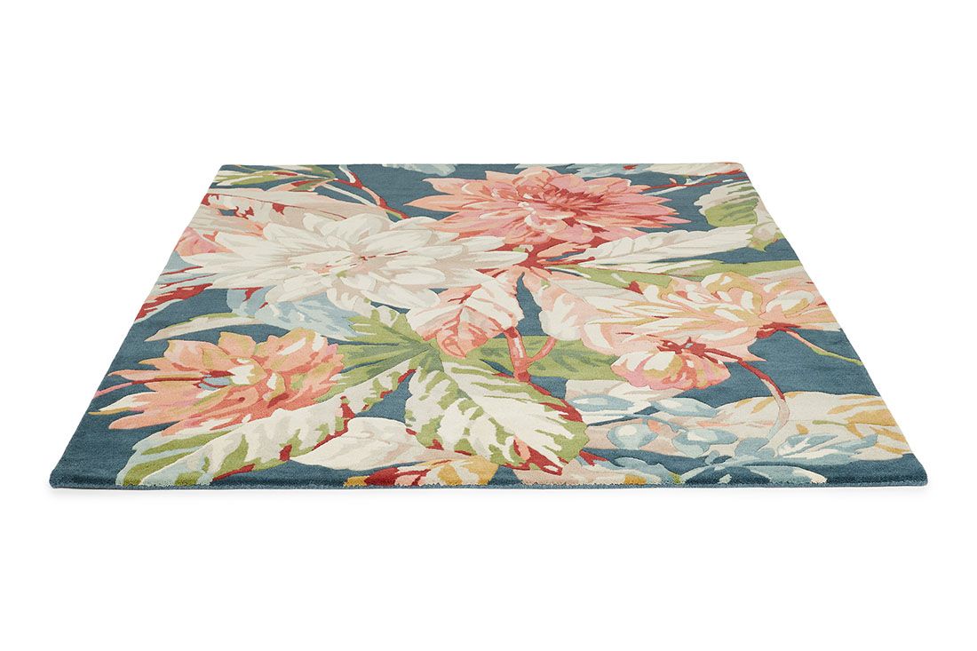 Dahlia & Rosehip Teal 50608 Teppich | Größe: 170 x 240 cm
