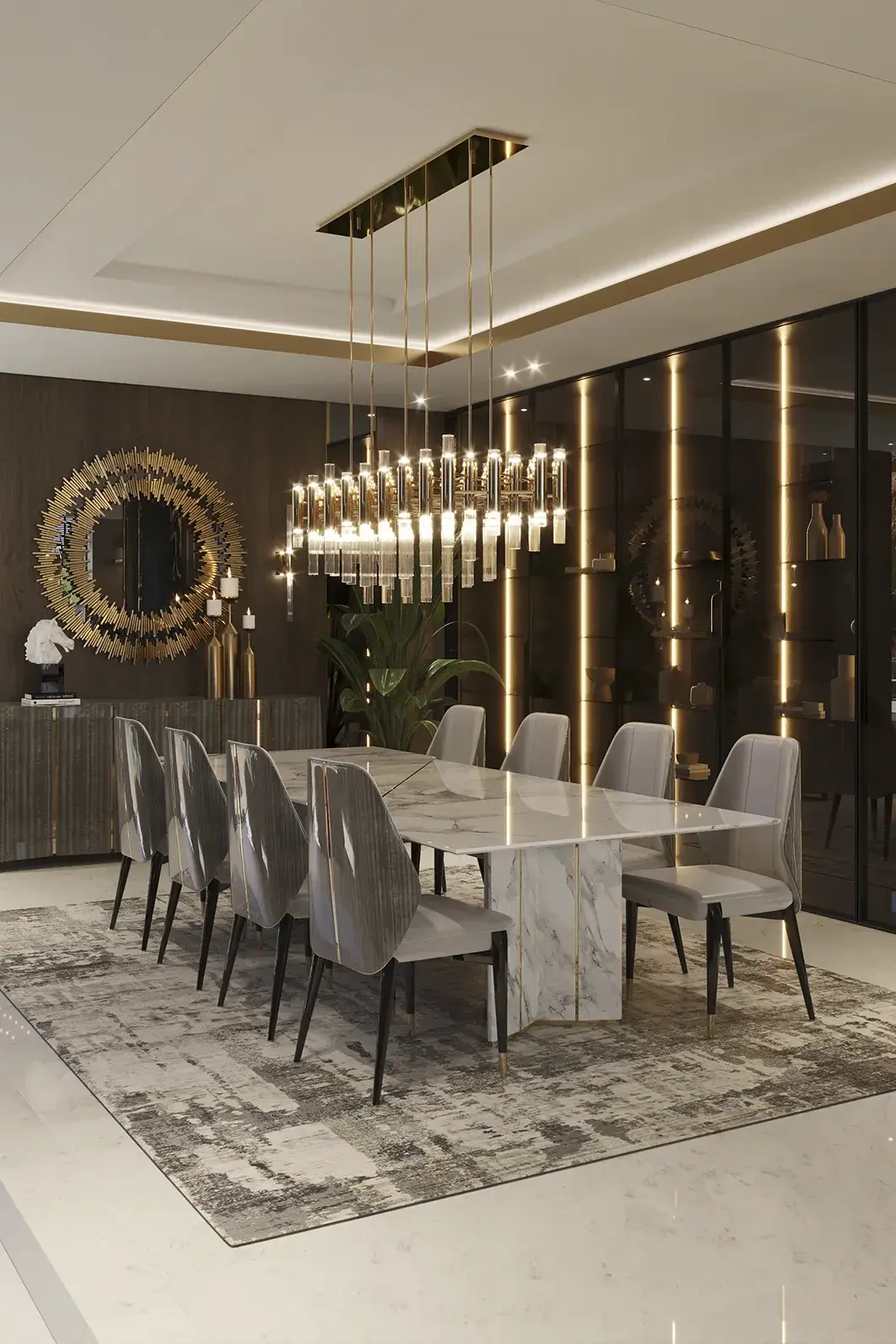 Cascade Rechteckige Pendelleuchte - 5