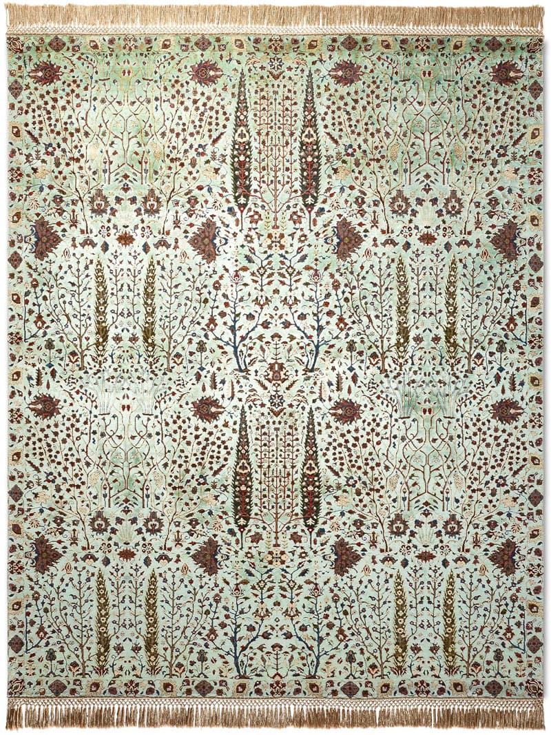 Pine Garden Reverse Original auf Apfelgrün Teppich | Größe: 183 × 274 cm
