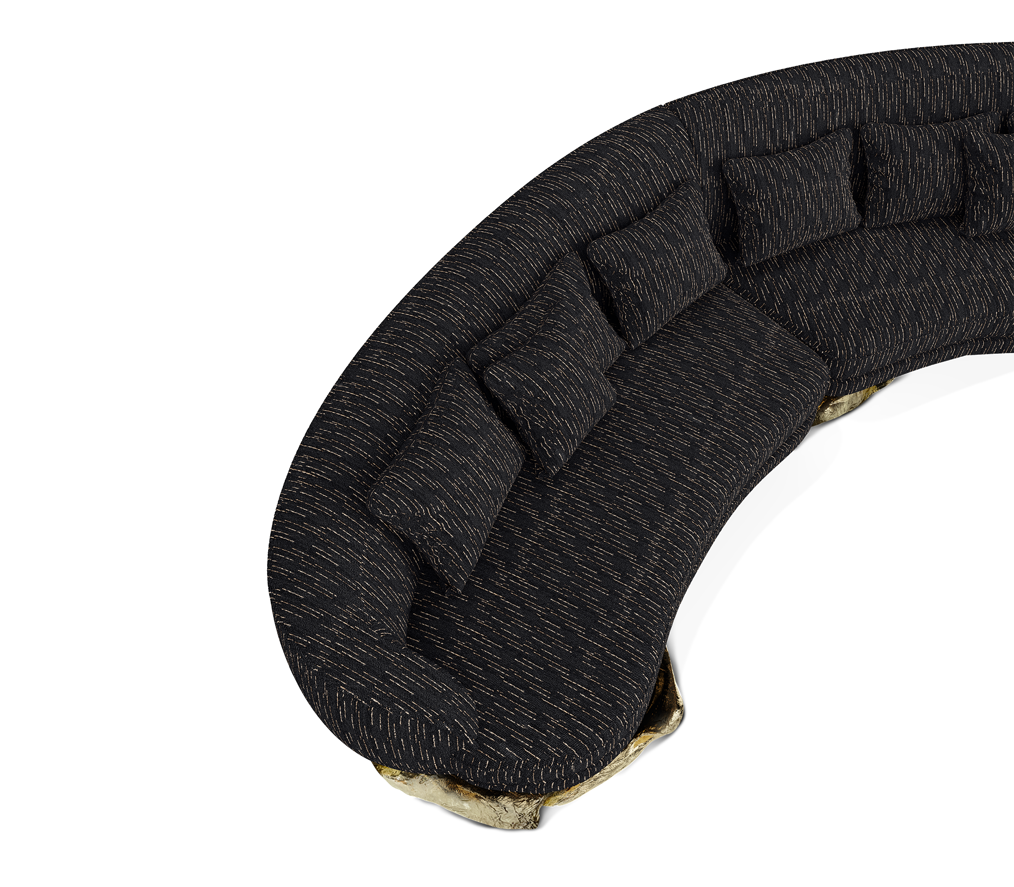 Angora Schwarzes gebogenes Sofa