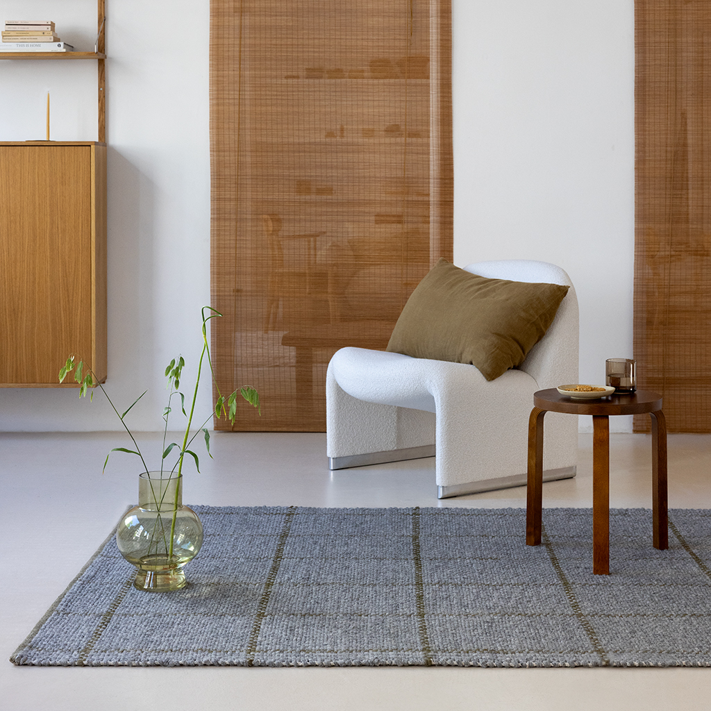 Craft Matter Check Slate/Oli Teppich | Größe: 160 × 230 cm