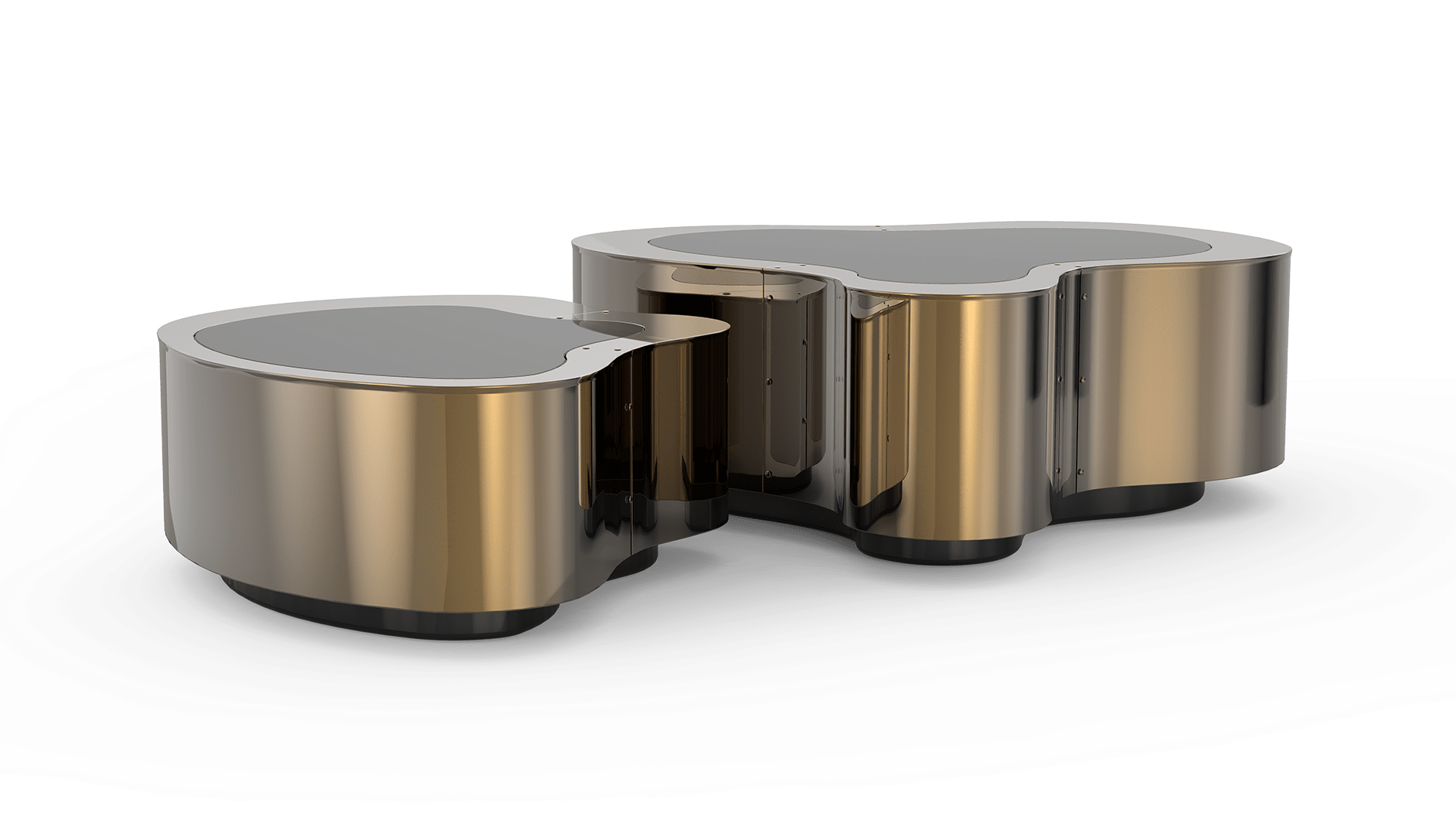 Crest Polierte Patina Couchtisch‑Set