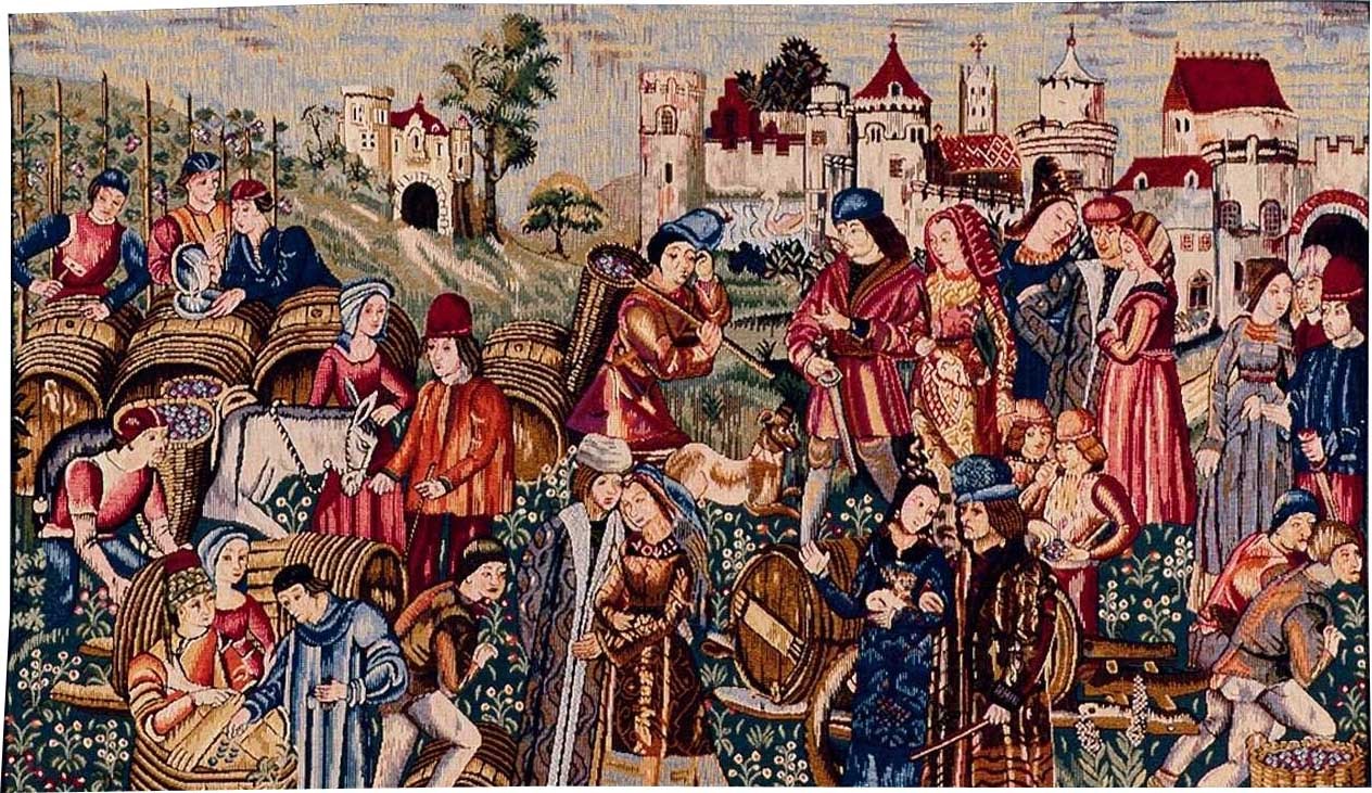 Weinmarkt Wandteppich | Größe: 75 × 125 cm
