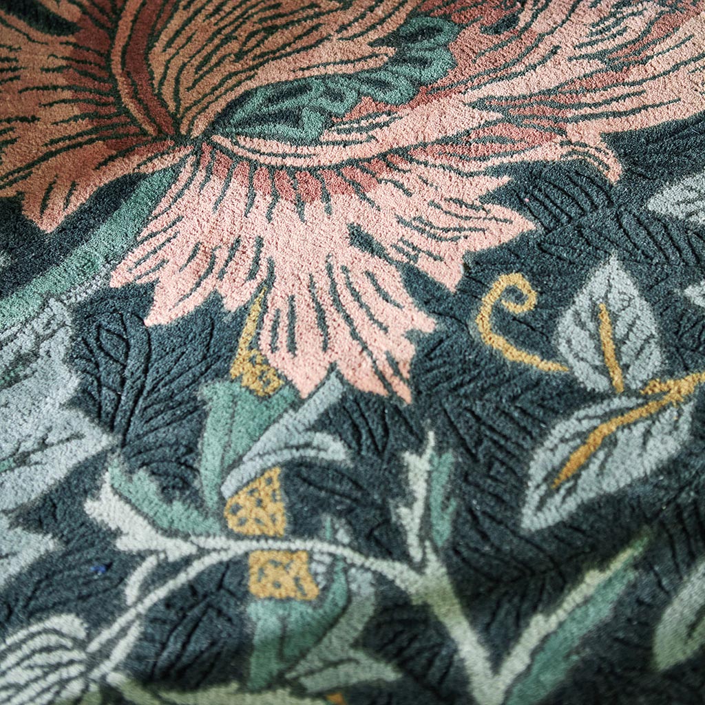 Honeysuckle & Tulip Teal Teppich | Größe: 170 × 240 cm
