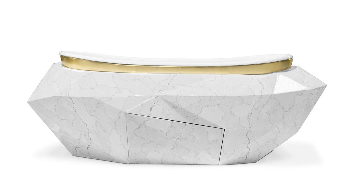 Edelstein-Kunstmarmor Badewanne