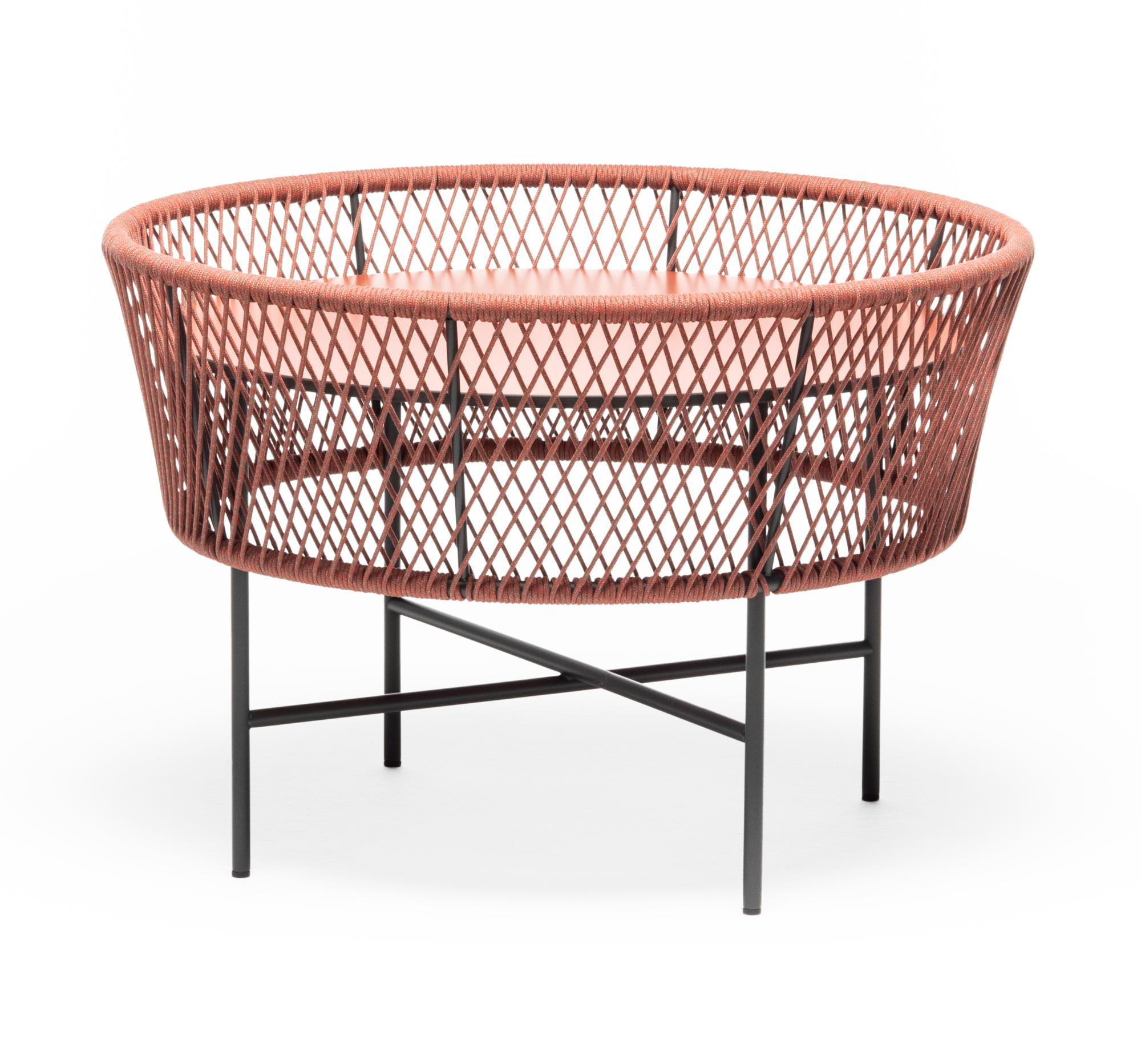 Tamburo ME Runder Roter Outdoor-Loungetisch
