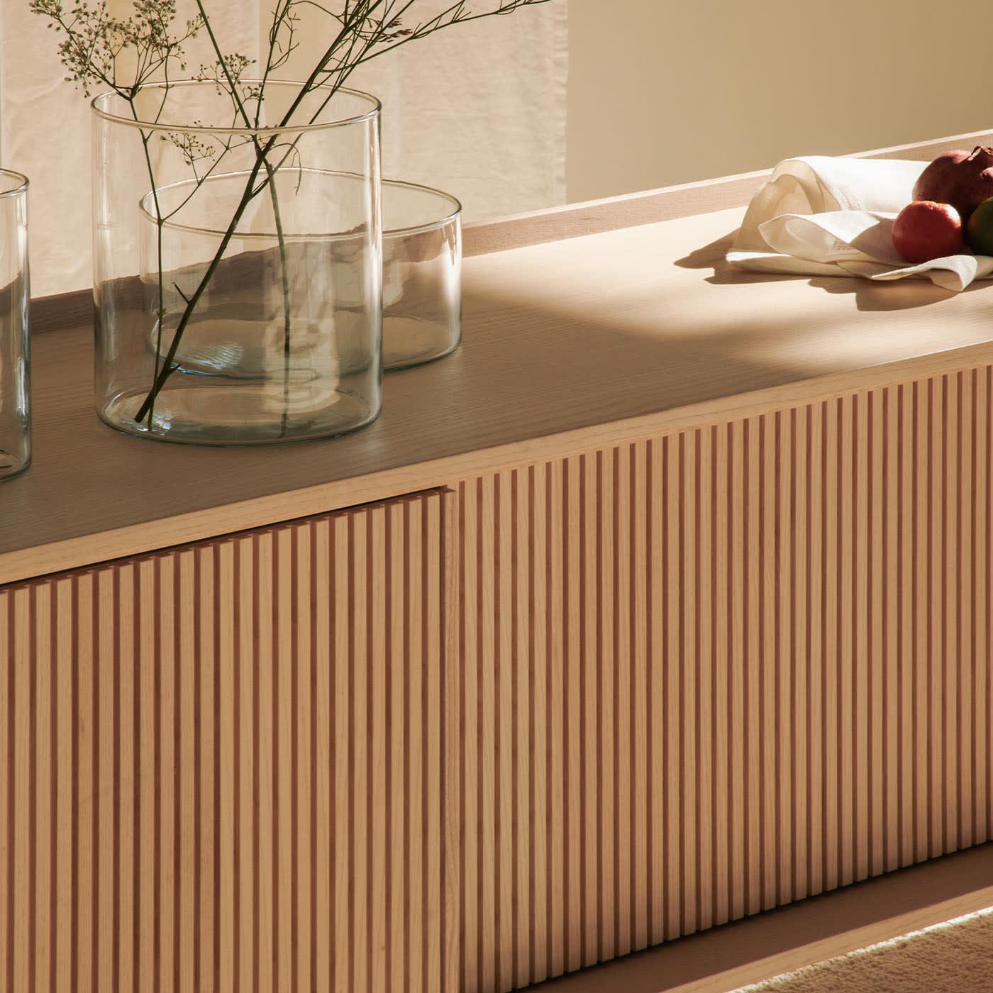 Sipario Hohes natürliches Sideboard mit 2 Türen