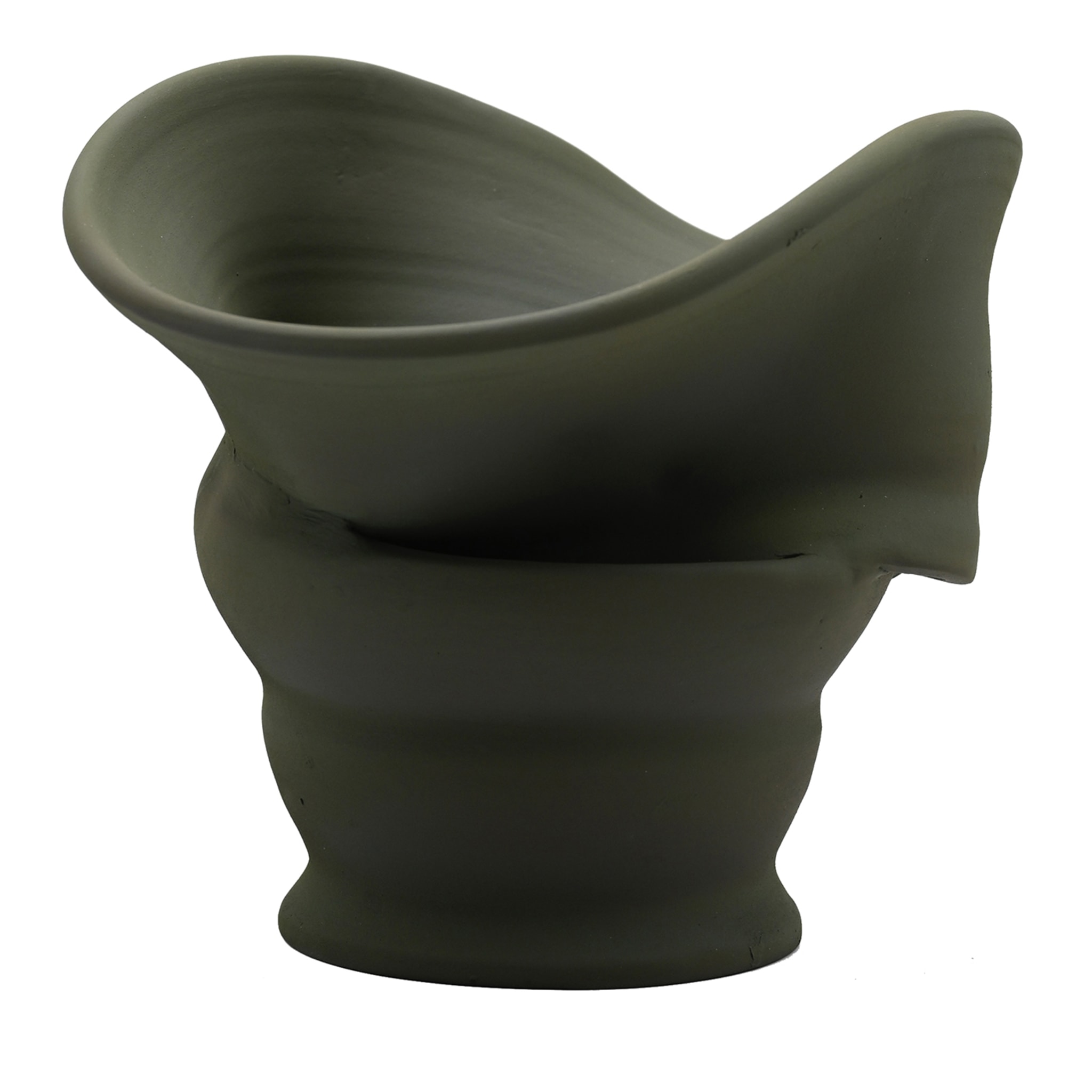 Grüne handgeformte Vase