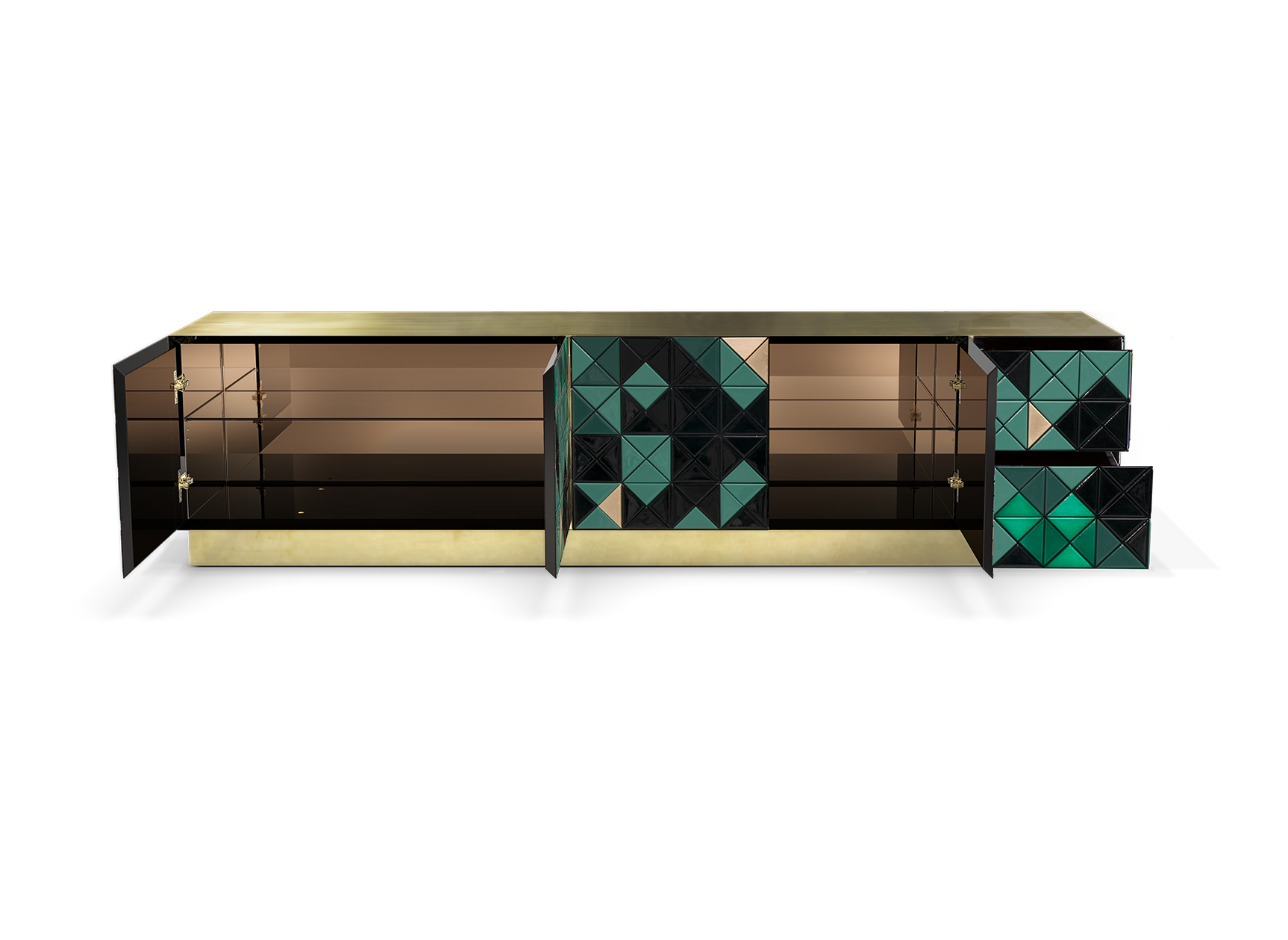 Mosaic Grüner TV‑Schrank