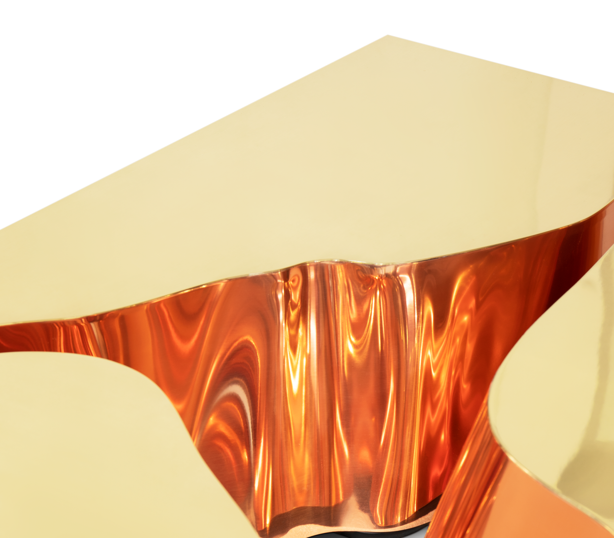 Fissure Gold‑Kupfer Couchtisch