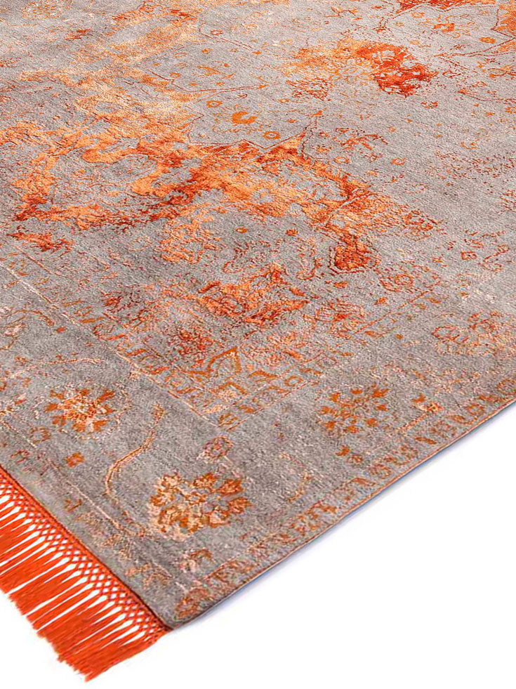 Copper Orange Naturgrau Teppich | Größe: 140 x 210 cm