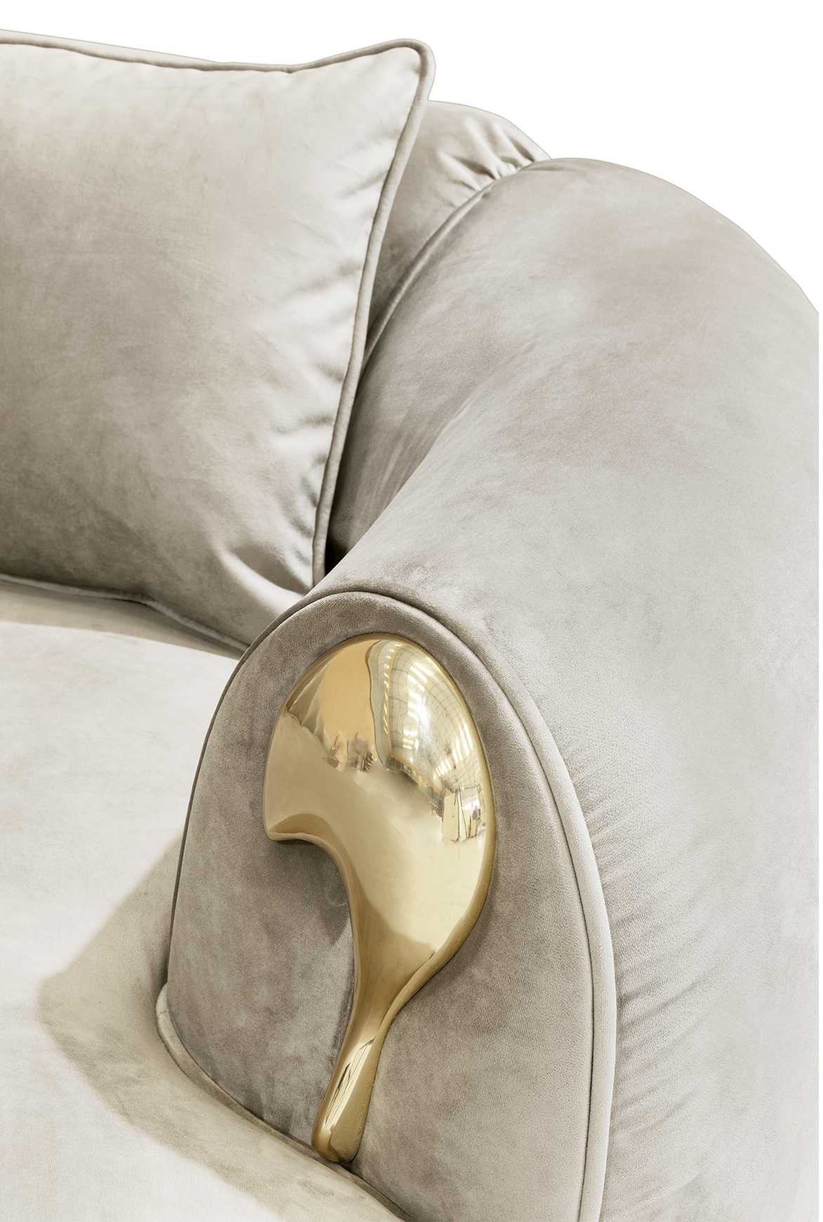 Solara Creme‑Gebogenes Luxussofa