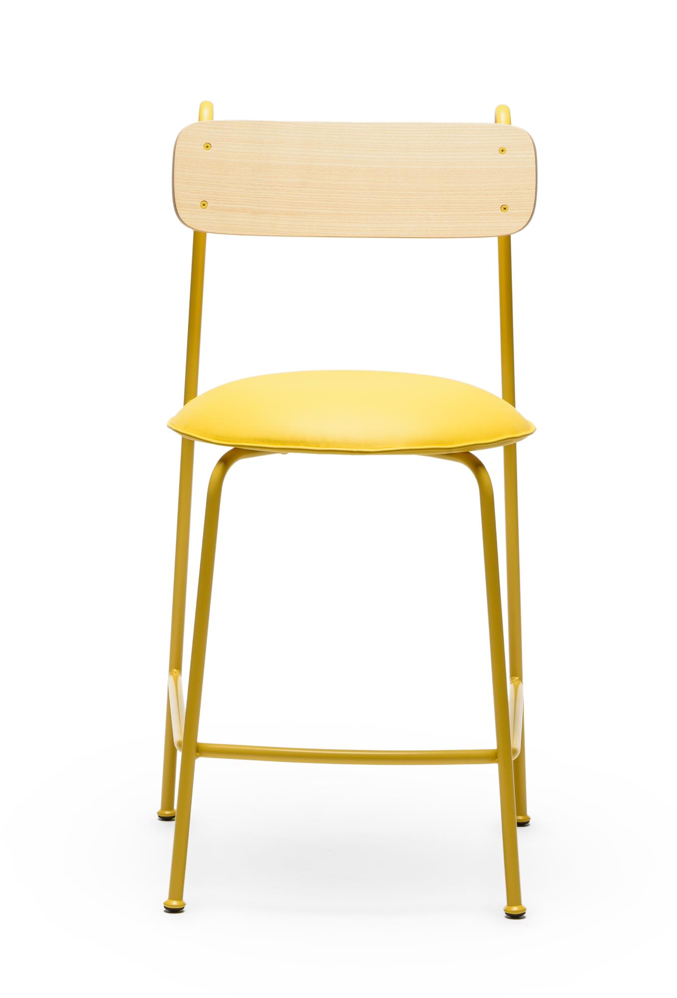 Lena SG-65 Gelber Eschenholz-Barhocker