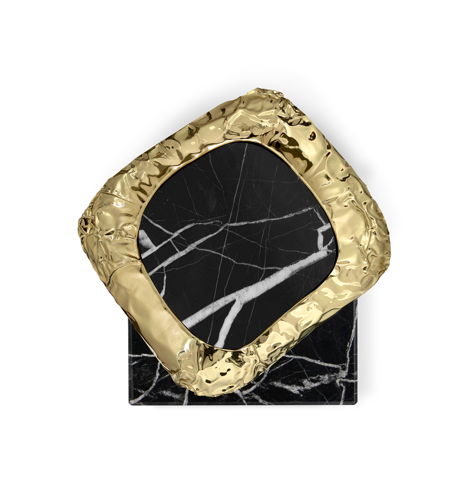 Megalith Nero Marquina‑Beistelltisch