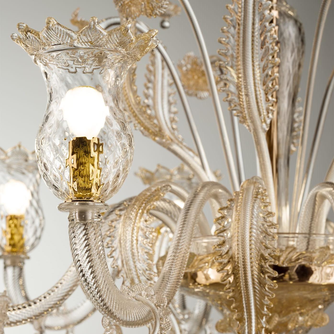 Gold Murano-Glas 3-flammige Wandleuchte