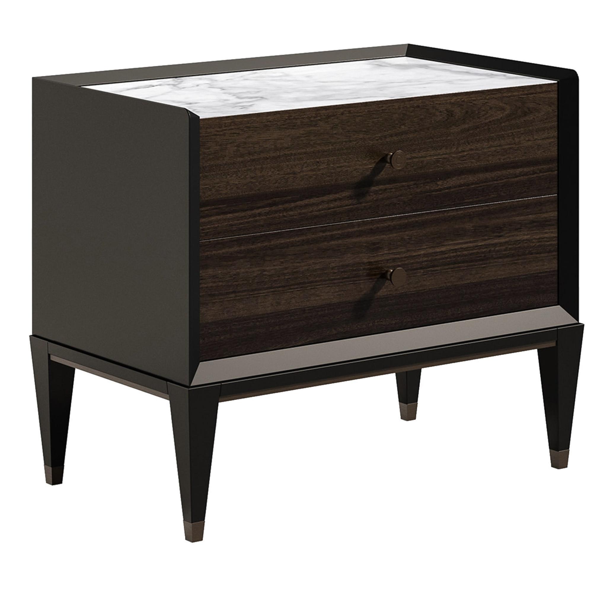 Marmor‑Holz‑Nachttisch