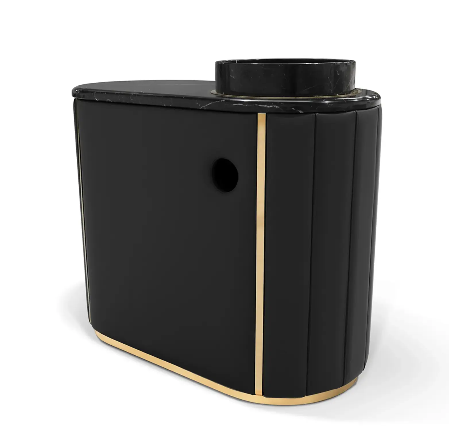 Majestätischer Schwarzer Waschtischunterschrank